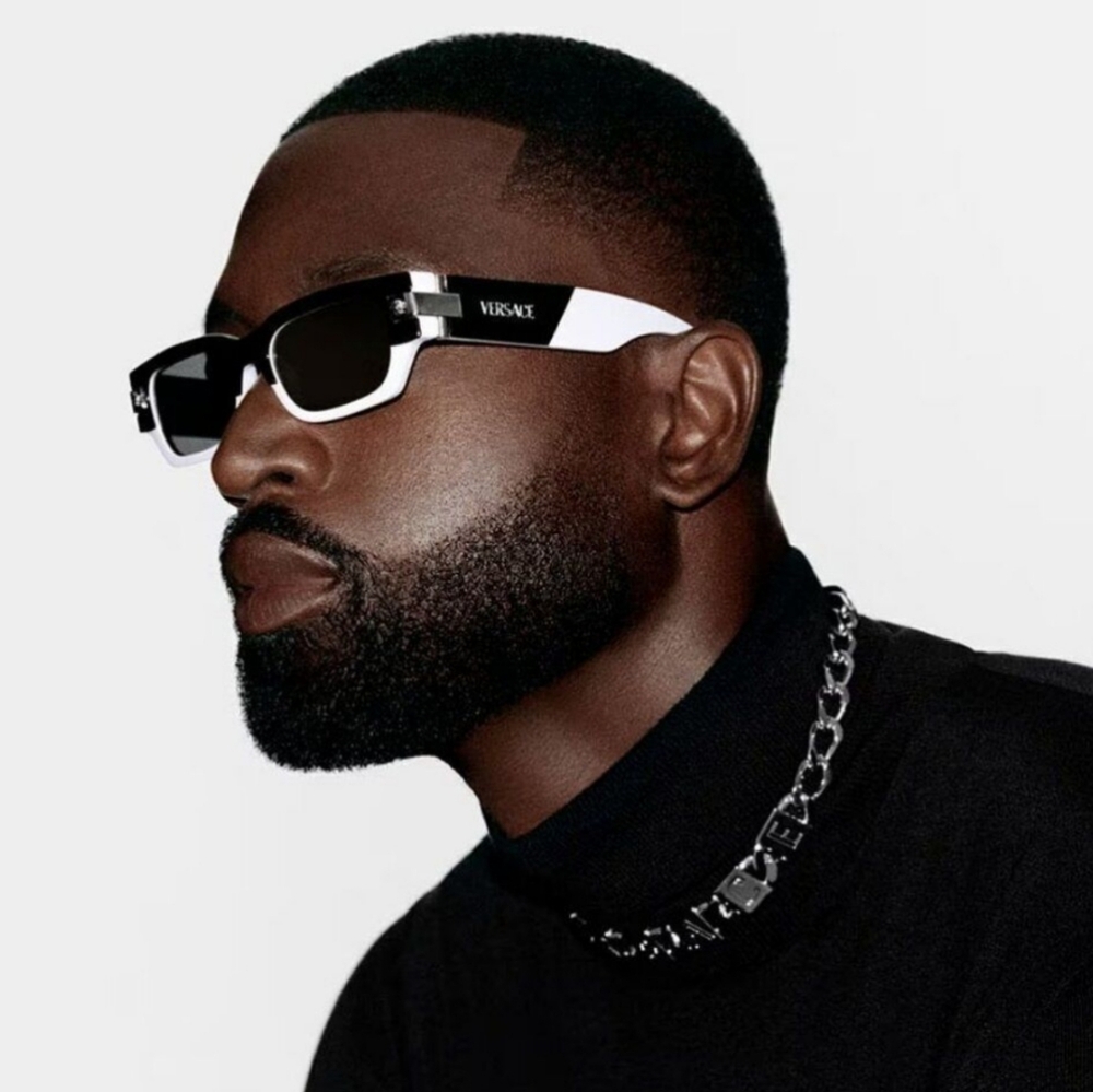 Versace Black and White Men's Sunglasses